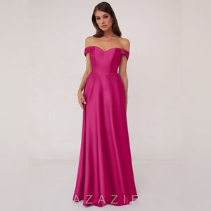 Azazie Strapless Magenta Dress